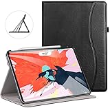 Hochwertiges Material - Premium-Kunstleder Innenfutter und Außenseite zusammen schützen Ihr iPad Pro 12.9 Zoll 2018 vor Kratzern,Stößen,Stürzen und Stößen.Erbaut in Leder handschlaufe, mit Stifthalter und Eingebaute Tasche.