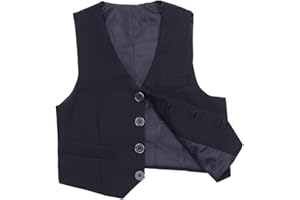 Agoky Kids Boys Classic Gentleman Blazer Waistcoat Vest Party Wedding Page Boy Formal Suit