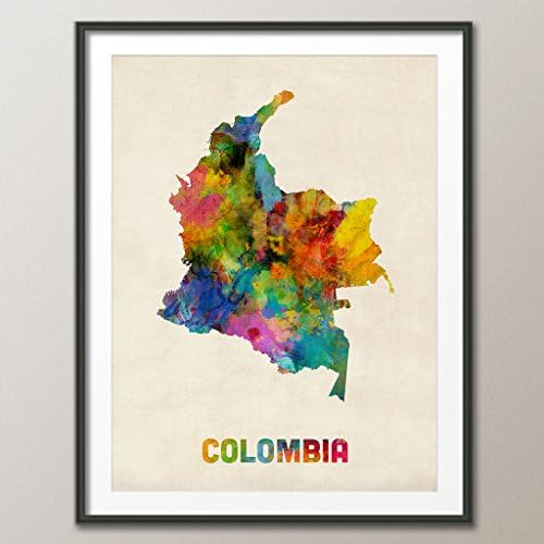 Colombia Watercolor Map art print, unframed -1103