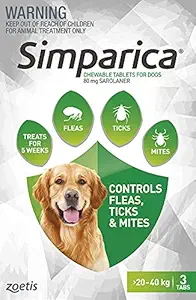 Simparica 80mg Chewable Tablets For Dogs >20-40 kg (44-88 lbs)