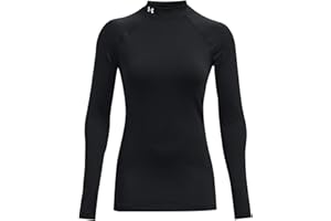 Under Armour Ultra ciepła koszulka polo dla kobiet, termiczna koszulka do biegania z długim rękawem z technologią antyzapachową Kobiety Ua Authentics Mockneck