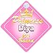 Crown Princess Diya On Board Personalised Baby / Child Girls Car Sign