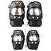Produktbild GES 4Pcs Kit Erwachsene Legierung Stahl Ellenbogen Knee Shin Guard Pads schützen Rider für Motorrad Bike ATV Motocross (Kurz Absatz)
