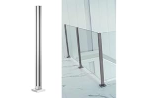 ZAQI ZAQY Ringhiera Scale Interne Esterni Argento Paletto Pannelli in Vetro/Plastica/Legno 10/12 Mm, Palo per Balaustra in Acciaio Inossidabile per Balcone
