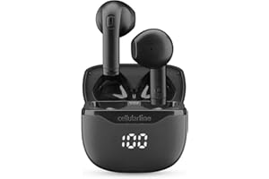 cellularline CORE Auricolari Bluetooth True Wireless con Custodia di Ricarica, Display LED, 16 Ore Play Time, Controlli Touch, Autopairing, Nero
