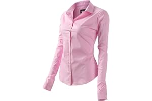 FLY HAWK Damenhemd, langärmlig, Basic, lässig, elegant, Büro, Tunika, Damen, modisch, T-Shirt, Top, Bluse