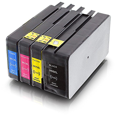 4 kompatible XXL Druckerpatronen mit Chip für HP OfficeJet Pro 251DW 276DW 8100 8600 8610 8615 8620 8630 8640 8660 ersetzt Nr. 950 951 CN045AE CN046AE CN047AE CN048AE ms-point®