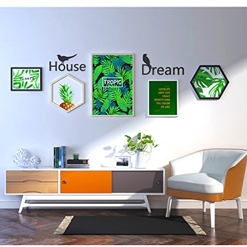 Preisvergleich Produktbild QX IAIZI Dekorationsfoto-Persönlichkeits-Foto... des modernen Fotowand-Restaurantkorridors Moderne ( Color : White+Wood)