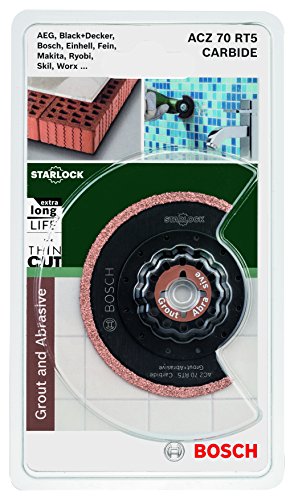 Bosch DIY Karbid Schmalschnitt-Segmentsägeblatt (Mörtel und Fliesenkleber für Multifunktionswerkzeuge Starlock) (ACZ 70 RT5) - 2