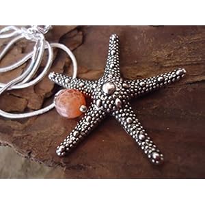 ✿ SEESTERN & ACHAT ✿ 925er Schlangenkette & Stein