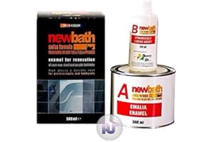 DECO COLOR NewBath Bath Sink Shower Tiles Resurfacing Enamel White Water Resistant 2K Paint 500ml by DecoColor
