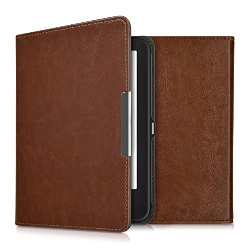 kwmobile Hülle für Tolino Shine 2 HD - Flipcover Case eReader Schutzhülle - Bookstyle Klapphülle Dunkelbraun