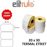 Elitrulo Barkod Etiketi 20x30 Termal - 1000 Adet