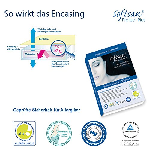 Softsan Matratzenbezug Höhe 20 cm, Encasing, Milbenschutz 140x200x20 cm - 4