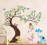 HALLOBO® Wandtattoo XXXL Eulenbaum Baum Eulen Eule Vogel Wald Tier Wandaufkleber Wandsticker Kinderzimmer Kinder baby - 2