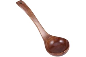 BESTONZON Louche à soupe en bois avec manche long 28 cm