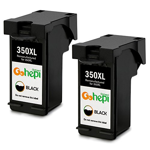 Gohepi 350XL Cartuchos de tinta Remanufacturado HP 350 Compatible para HP Deskjet D4260,HP Officejet J5780 J6410,HP Photosmart C4200 C4270 C4280 C4380 C4480 C4500 C4580 C4585 C5280(2 Negro)