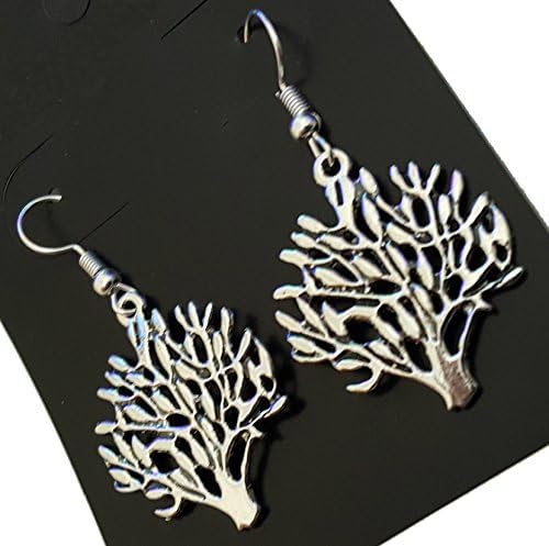 Silver Tree Of Life Dangle Earrings-Symbolic Jewellery