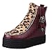 Produktbild MYMYG Frauen Pumps Kurzschaft Wildleder Stiefel mit Blockabsatz Damen High Heel Boot Leopard Zipper Wedges Schuhe Ankle Boot mit Schnallenriemen Chelsea Boots