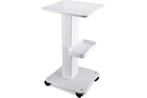 BLC Rolling Salon Spa Beauty Machine Trolley Stand, Esthetician Trolley Cart with Wheels, Beautician Rolling Cart with Beauty Instrument Storage,White