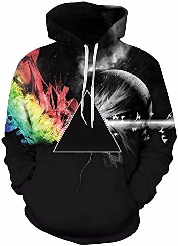 Sweatshirts Men Women 3d Print Sunlight Refraction Rainbow Hooded Pullover Tops Fashion Hoodies Thin Hoody Dropship,Black,M