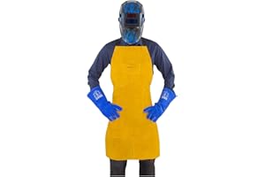 STAMOS WELDING GROUP Stamos Welding Tablier pour le soudage protection soudeur cuir SWA02XL (soudure MMA, MIG/MAG & TIG, taille XL, coutures thermorésistantes haut de gamme)