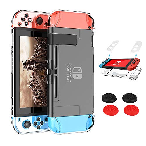BellFan Nintendo Switch Hlle, Transparent Schutzhlle fr Nintendo Switch, 9 in 1 Tropfenschutz Nintendo Switch Zubehr mit 4 Analogstick-Aufstze fr Switch Konsole und Controller BellFan Nintendo Switch Hlle, Transparent Schutzhlle fr Nintendo Switch, 9 in 1 Tropfenschutz Nintendo Switch Zubehr mit 4 Analogstick-Aufstze fr Switch Konsole und Controller