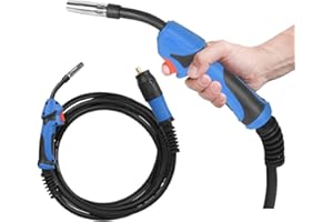 HJZ MIG MAG Schweißbrenner MB 15AK Schutzgas Schlauchpaket Euro Zentralanschluss Schweissgeräte Gasgekühlt Leicht Flexibel Kopf Hochwertig Schweißkabel (5 Meter)