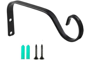 HH-LIFE 1 Stücke Schwarz Metall-Wandhaken Pflanzenhalterung Eisen Wandhaken Blumenampel Wandhalter Haken 18 cm zum Aufhängen von Pflanzer Vogelhäuschen Laterne Windspiele Wandleuchter