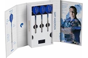 Unicorn Steel Tip Darts Set | Gary 'The Flying Scotsman' Anderson Phase 3, 5, 6 World Champion | 90% Natural Tungsten Barrels with Blue Accents | Presentation Packaging | 21g, 22g, 23g, 24g, 25g, 27g