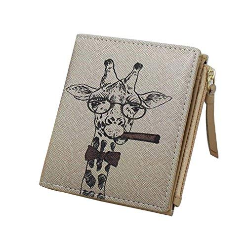 Diyafas Karikatur Giraffe Kleine Portemonnaie Münzen Geldbörse Geldbeutel Portmonee Frauen Kreditkarte Kasten Halter