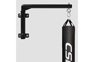 QJSZMEI Boxsack Wandhalterung, Stahl Drehbare Sandsack Halterung Aufhängen Ständer, Boxsackhalterung Schwere Festrahmen für Training Boxen Sport Fitnessgeräte (Farbe : Schwarz, Größe : 60X30CM)