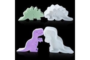 HyzaPhix 2pcs Moules à Bougie Silicone Moulle Animaux Resine Epoxy Moule Dinosaure Silicone Candle Mold pour Savon Bougie Parfumées Fait Main DIY Fabrication (C)