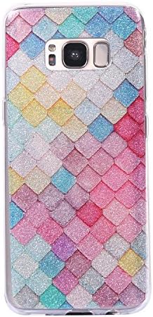HeBan Luxury Bling Bling Glitter Sparkle Designer Case Shockproof Shining Fashion Style Back Cover for Samsung Galaxy S8 - Color Diamond