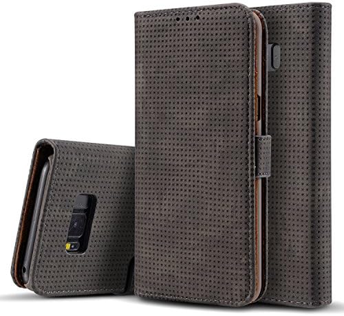 Galaxy S8 Plus / S8+ Case,Ticase Premium PU Leather Case Breathable Magnetic Wallet Pouch Holster [Stand] [Card Slots] Shockproof Case Flip Cover for Samsung Galaxy S8 Plus / S8+ - Grey