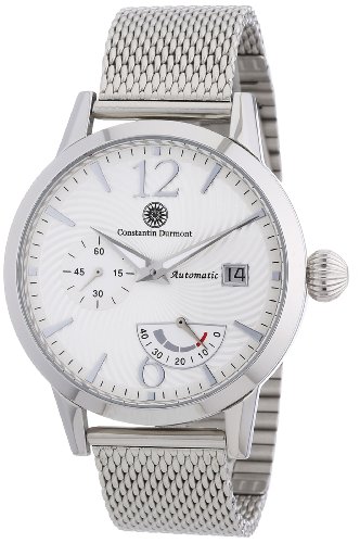 Constantin Durmont Herren-Armbanduhr XL Papillon Analog Automatik Edelstahl CD-PAPI-AT-STM3-STST-WH