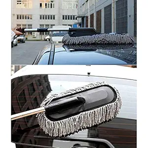 Oshotto Microfiber Flat Car Duster Cleaning Cloths Cleaning Brush Microfibre Wax Polishing Detailing for All Cars