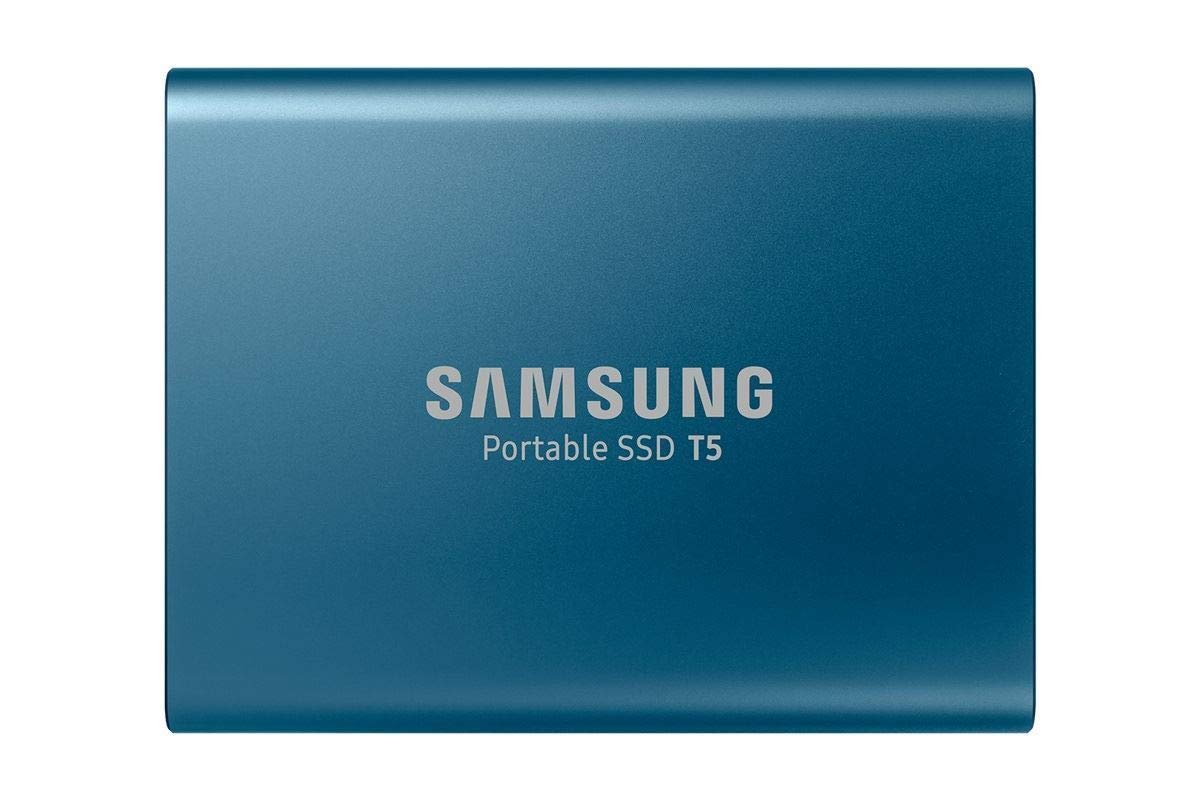 Samsung T5 500GB Up to 540MB/s USB 3.1 Gen 2 (10Gbps, Type-C) External Solid State Drive (Portable SSD) Alluring Blue (MU-PA500B)