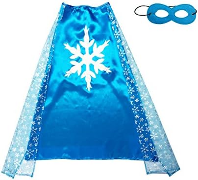 Superhero Cape + Mask for kids outfit fancy dress costume (Snow Queen)