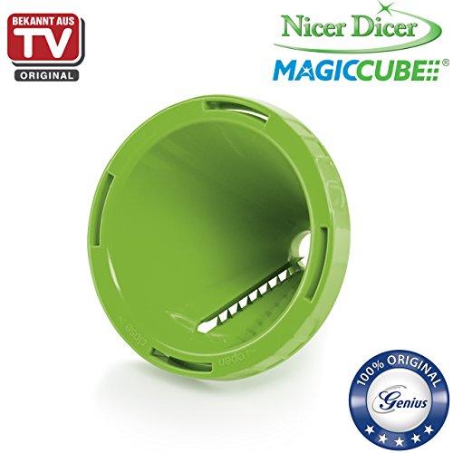 Genius Nicer Dicer Magic Cube | 23 Teile | inkl. XXL-Messereinsätze | Kombi-Set und Behälter | Schneiden | Reiben | Julienne | Spiralen | Hobeln | Würfeln | Obst- und Gemüseschneider | Bekannt aus TV | NEU - 8