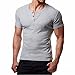 Produktbild VENMO Mode Herren Knopf Bluse Kurzarm Fit Pullover Shirt Solid Top Übergang Langarmshirts Slim Fit Hoodie Sweatshirt T-Shirt Top Sweatshirt Sweater Kurzarm-shirt Basic Crew Neck Vintage (Sexy Gray, L)
