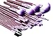 Glow 30 Piece Makeup Brushes Set in Purple Crocodile Design Case