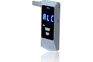 iBACheck Alcoholímetro portátil con detección automática de Flujo y función de Limpieza automática, Visible por la Noche. Recargable, 4 Unidades preestablecidas y 10 memorias
