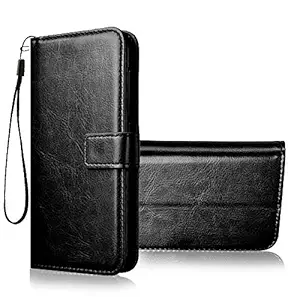 ClickAway Flip Cover for Xiaomi Redmi 5A Mobile Phone Case | Leather Finish | Magnetic Closure | Shock Proof Wallet Mobile Phone Cover -Charcoal Black