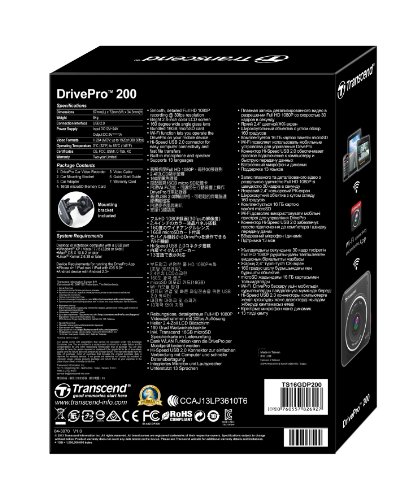 Transcend 16 GB DrivePro 200 Car Video Recorder with Built-In Wi-Fi