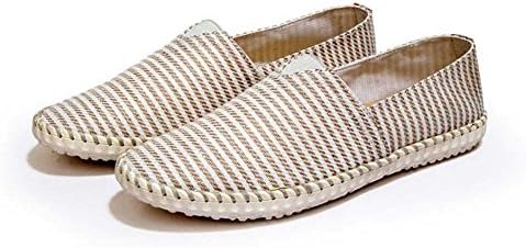 Men's Shoes Spring Breathable Canvas Shoes Casual Shoes Korean Lazy Old Beijing Cloth Shoes Handmade Stitching Shoes (Color : Brown, Size : 44)