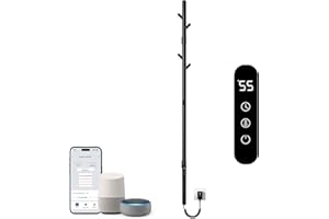 SKYLYZH Toallero Baño Radiador, Calentador de Toallas con termostato Inteligente WiFi, para Alexa y Google Home y App, 1500x32mm, Toallero Electrico, Radiador Secador de Toallas-WiFi Black