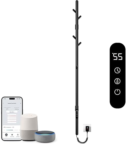 Scaldasalviette Elettrico Per Bagno - 675x450mm, Temperatura Regolabile, Grigio