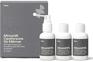 ‎SONS Sons Minoxidil 5% Solution for Men for Hair Loss, Promotes Hair Growth & Hair Thickening, Reactivates Follicles in Light Hair, with Precise Pump Dispenser, 3 Months