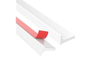 alophoty 1M Barrera Agua Ducha Blanco - Perfil Silicona Ducha, Impermeable, Plegable, Fácil Instalación, Previene Desbordamientos y Filtraciones